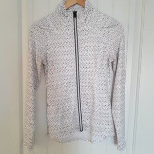 Lole Full Zip Knit Jacket with UPF White Gray Size XS